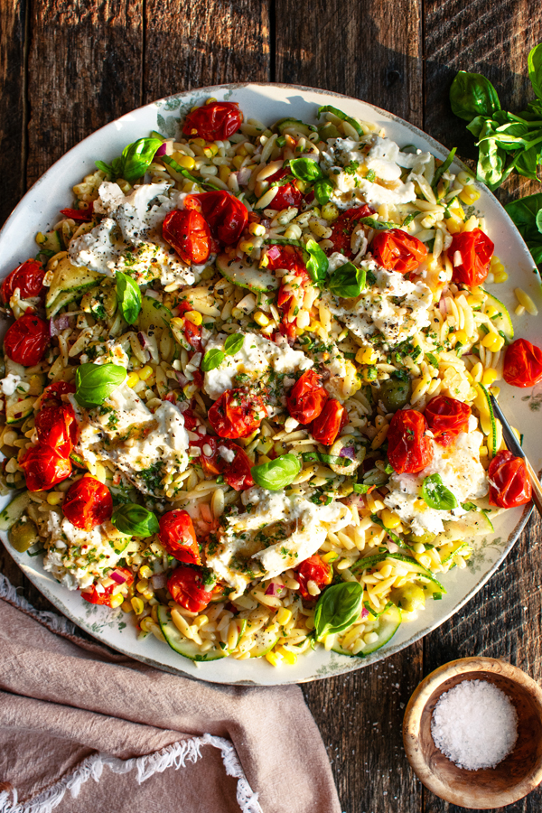 orzo salad dressing red wine vinegar Orzo Salad with Lemon Vinaigrette