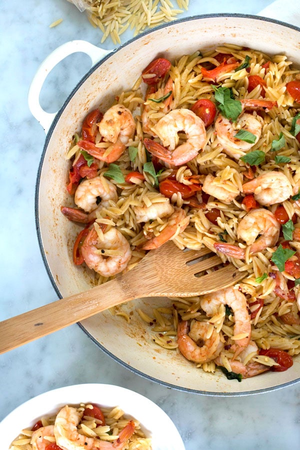 Orzo with Shrimp and Olives Recipe