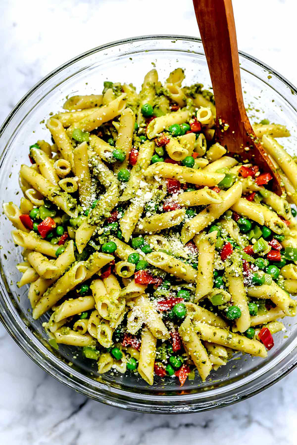 Pesto Pasta in a bowl