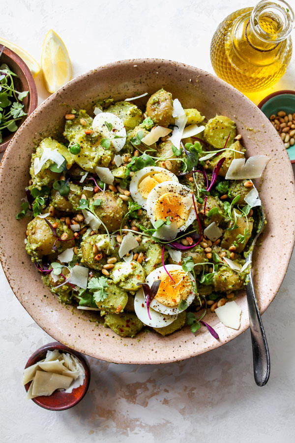 Pesto Potato Salad With Peas And Pine Nuts Delallo 0459