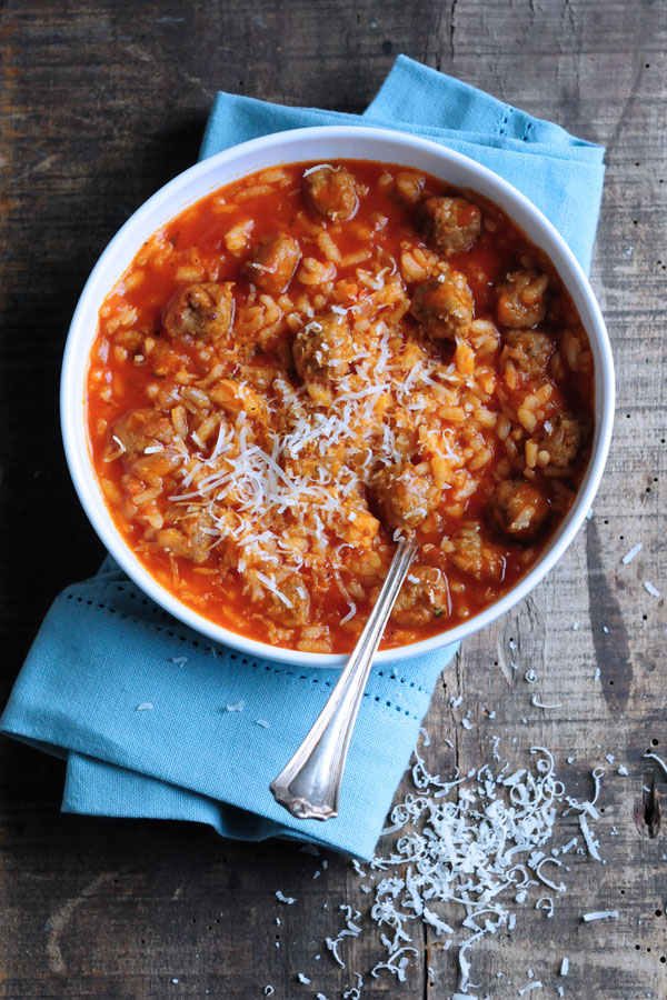 Image of Weeknight Risotto and Mini Meatballs