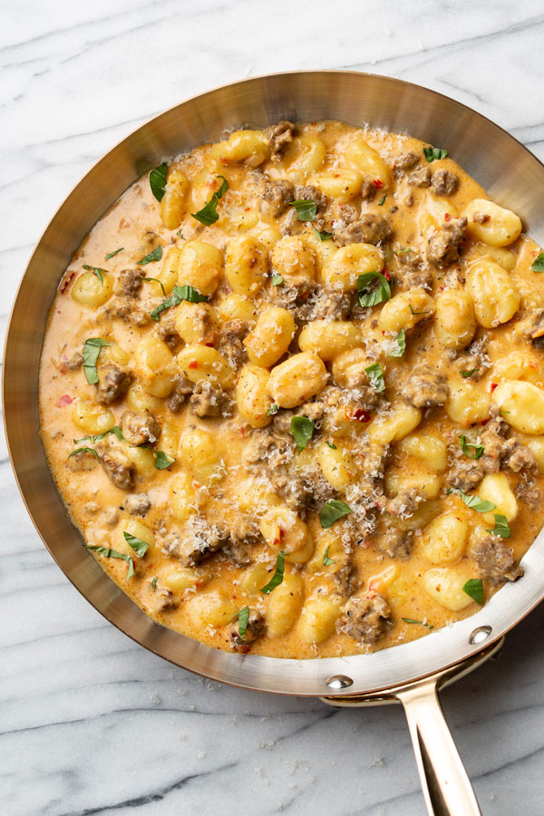 Image of Spicy Italian Sausage Gnocchi Served in a Bowl