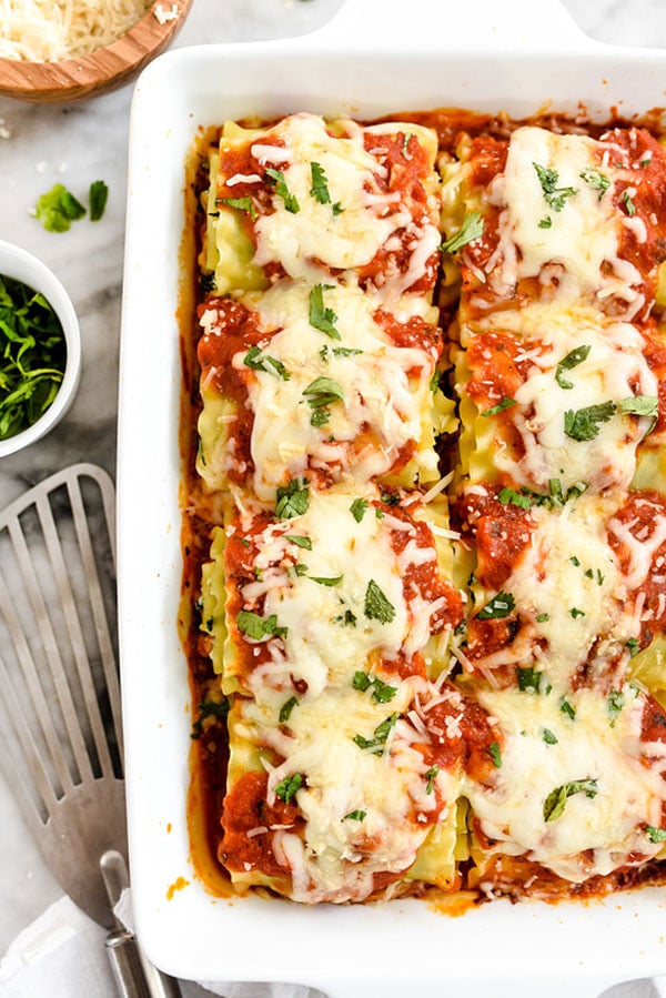 Lasagna Roll Ups in a Dish