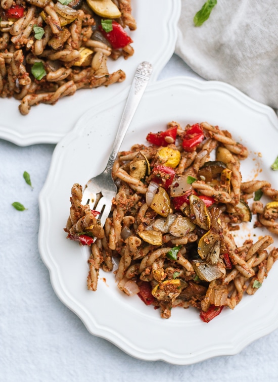 Image of Sun Dried Tomato Pasta Served on a Plate