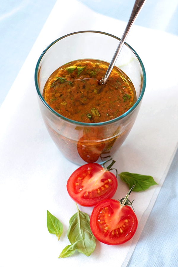 Homemade Tomato Basil Vinaigrette