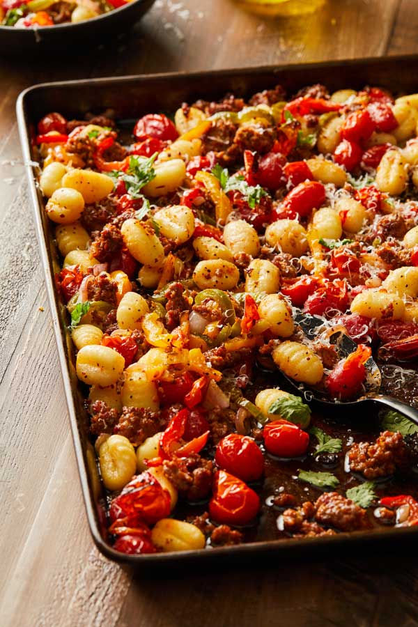 Tasty Sheet Pan Gnocchi, Sausage & Peppers - DeLallo