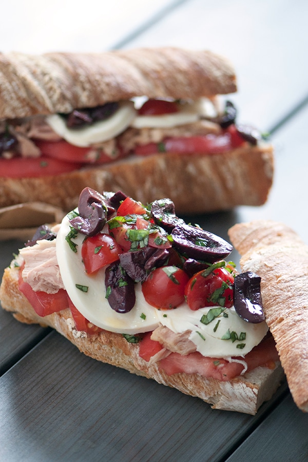 Tuna & Olive Caprese Sandwich