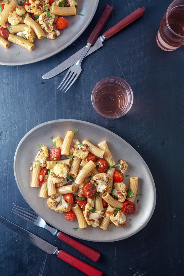 Image of rigatoni with roasted cauliflower