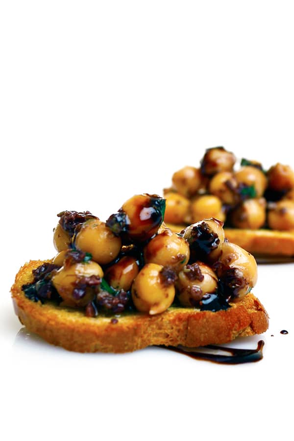 Image of Zesty Olive and Chickpea Bruschetta