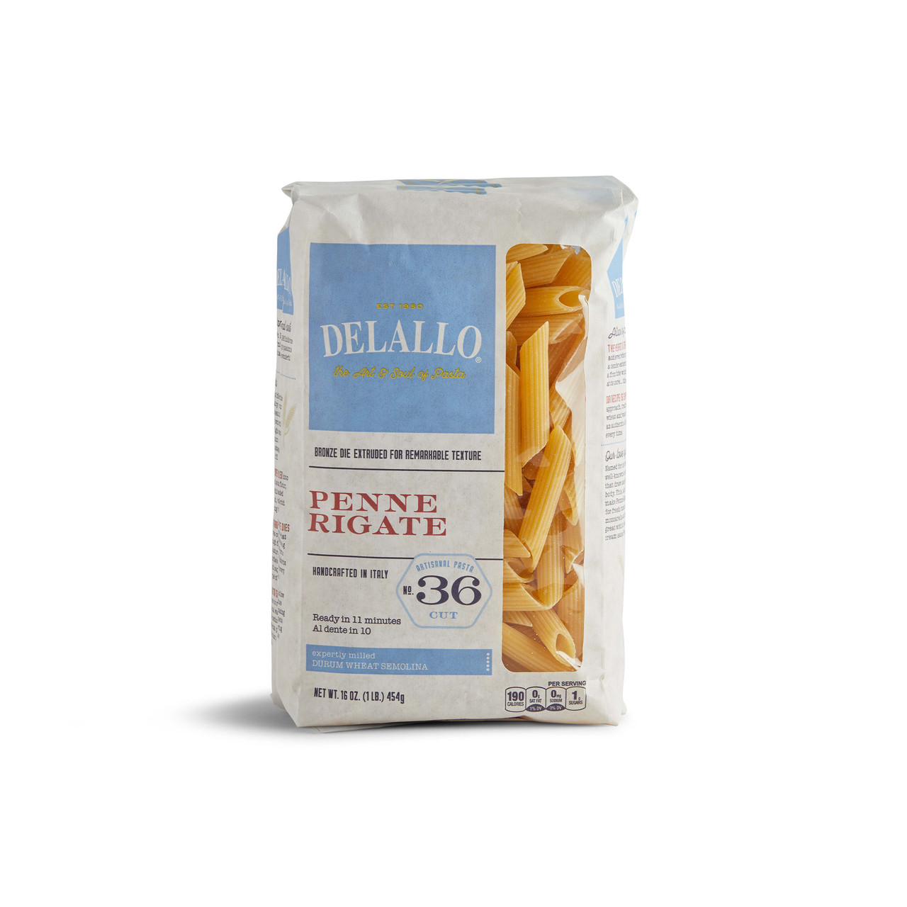 Delallo Penne Rigate, No.36 Cut - 16 oz