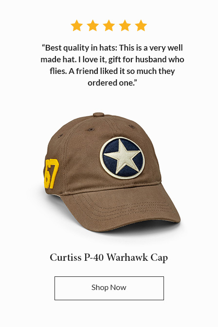 Curtiss P-40 Warhawk Cap - Best quality in hats: This is a very well made hat. I love it, gift for husband who flies. A friend liked it so much they ordered one. - SHOP NOW