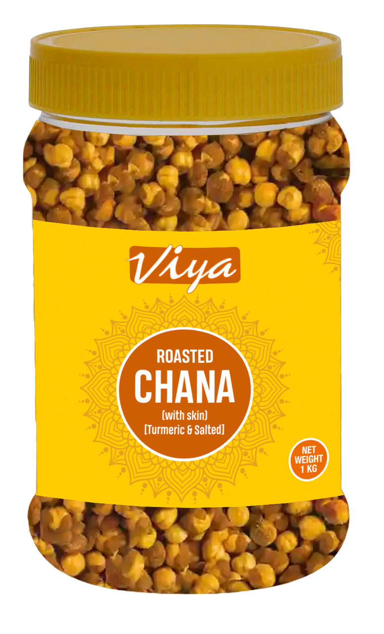 Roasted Chana w/skin TU/SLT Jar 1kg - Viya