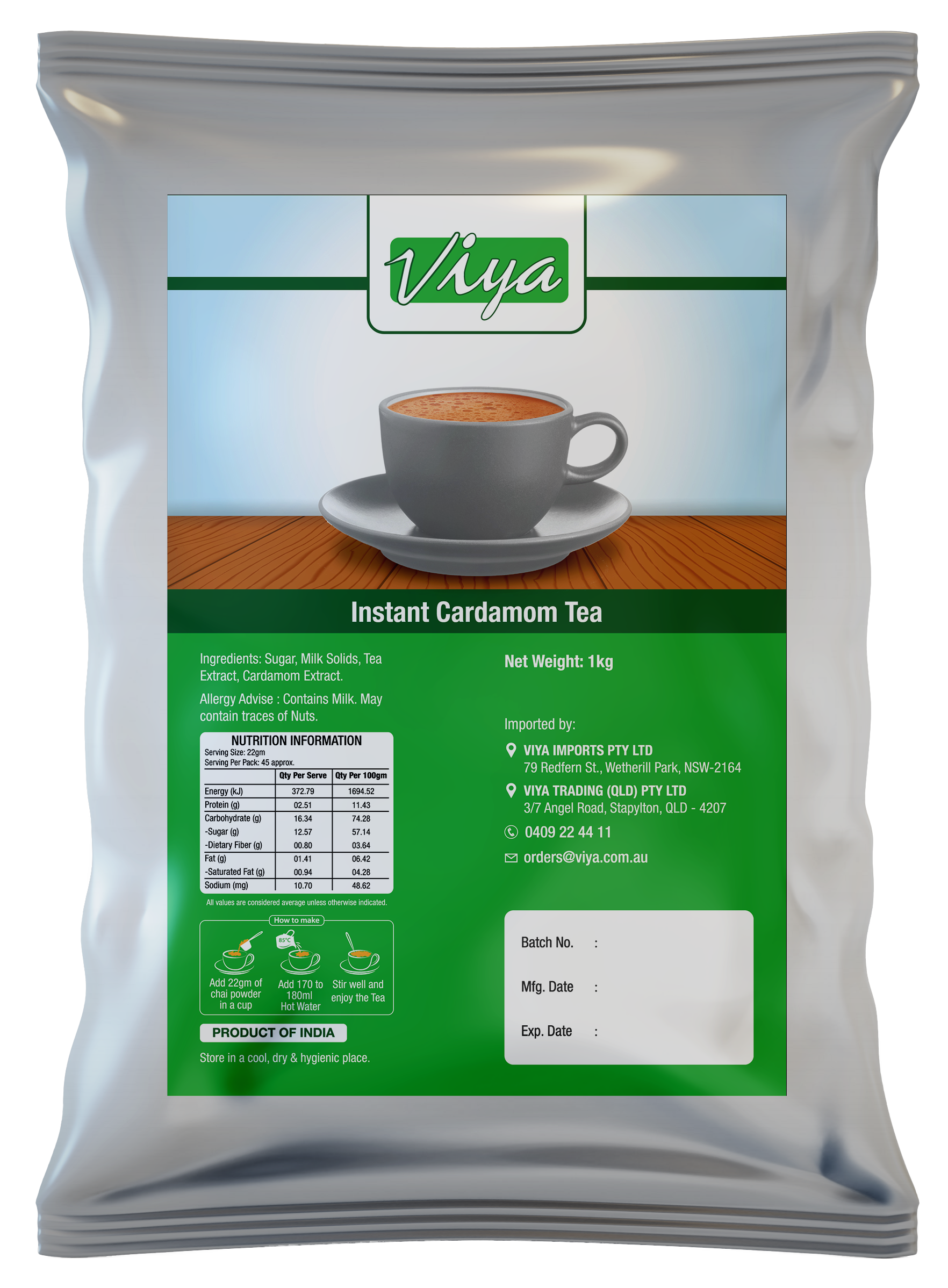 Tea Mix Cardamom 1Kg - Viya