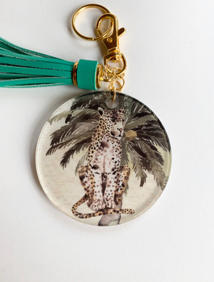 Serengeti Leopard and Wild Palm Key Chain