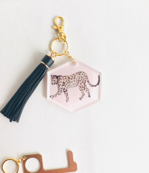 Pretty in Pink Leopard Key Chain