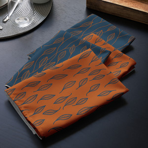 Midnight and Amber Leaves Cloth napkin set