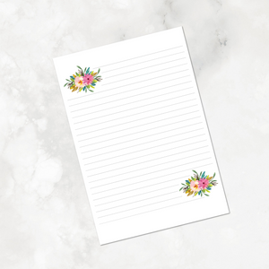 Vibrant Garden Lined Stationery