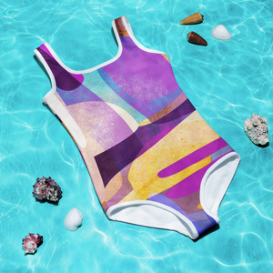 Pink Abstract Kids Swimsuit