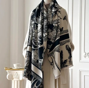 Scarvii – Forest & Fauna Print Scarf & Wrap: Black