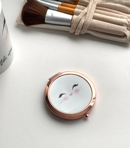 Kitty Face Rose Gold Cosmetic Mirror