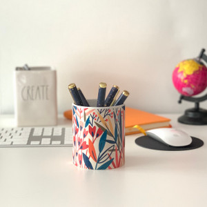 Tropical Leaves Ceramic Pen Cup Tropical Leaves Ceramic Pen Cup