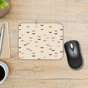 Beige Chevron Mini Mousepad