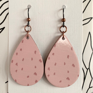 Pink Safari Spots Teardrop Earrings