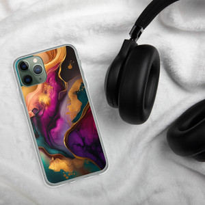 Elegant Purple and Gold Abstract Paint Clear Case for iPhone® Elegant Purple and Gold Abstract Paint Clear Case for iPhone®