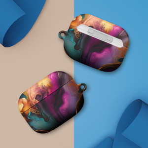 Elegant Purple and Gold Abstract Case for AirPods® Elegant Purple and Gold Abstract Case for AirPods®