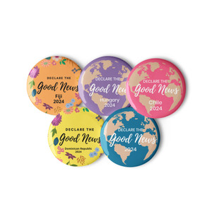 Declare the Good News! Vibrant Set of pin buttons
