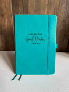 Personalizable Leather Notebook -Turquoise