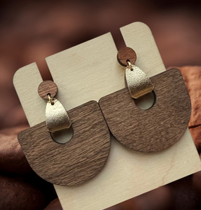 Oriana Wood and leather earrings Oriana Wood and leather earrings