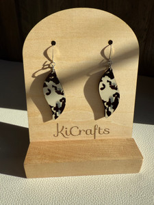 Ivory Tortoise Shell Swirl Drop Earrings