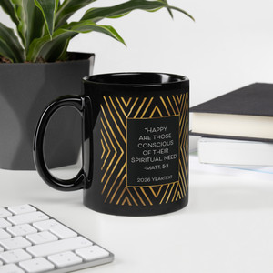 2026 Yeartext Diamond Black Glossy Mug