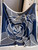 Scarvii-Graphic Rose Pattern Square Scarf: Blue