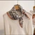 Scarvii - Retro Leopard Print Colorblock Border Square Scarf