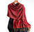 Bird Botanical Paisley Knotted Fringe Scarf Red