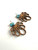 Blue and Bronze Petals Wood Earrings