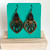 Gigi Wood and Mahogany Leather Earrings