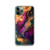 Elegant Purple and Gold Abstract Paint Clear Case for iPhone®