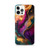 Elegant Purple and Gold Abstract Paint Clear Case for iPhone®