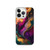 Elegant Purple and Gold Abstract Paint Clear Case for iPhone®