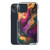 Elegant Purple and Gold Abstract Paint Clear Case for iPhone®