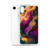 Elegant Purple and Gold Abstract Paint Clear Case for iPhone®