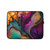 Elegant Purple and Gold Abstract Paint Laptop Sleeve