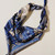 Western-Inspired Silk-Feel Scarf with Vintage Paisley Print: Navy, One,