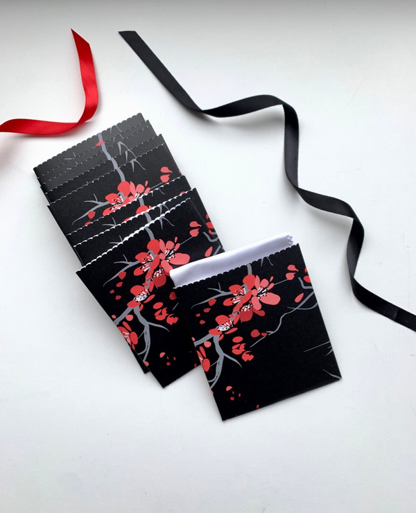Sakura Handmade Gift Card/ Wedding Favor Paper Pouches