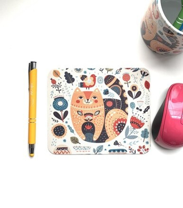 Floral and Cat Mini Mouse Pads