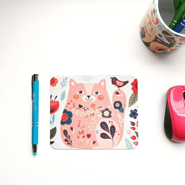 Floral and Cat Mini Mouse Pads