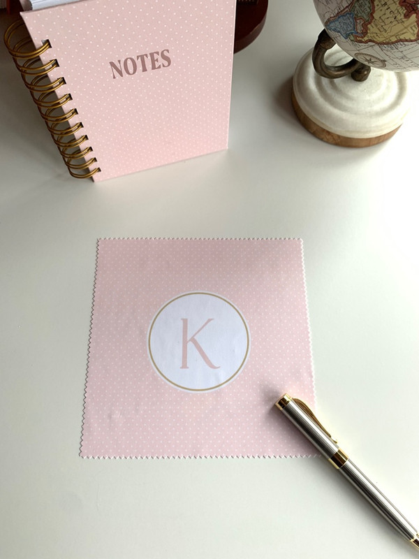 Pretty in Pink Monogram Microfiber Cloth